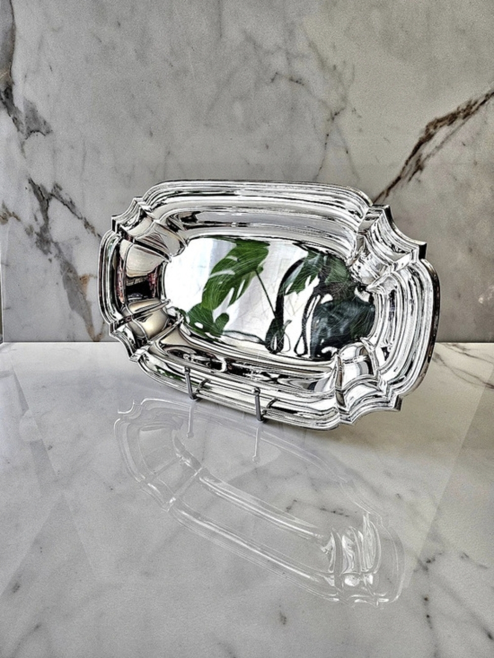 Lunt Ornate Silverplate Serving Tray - Silver